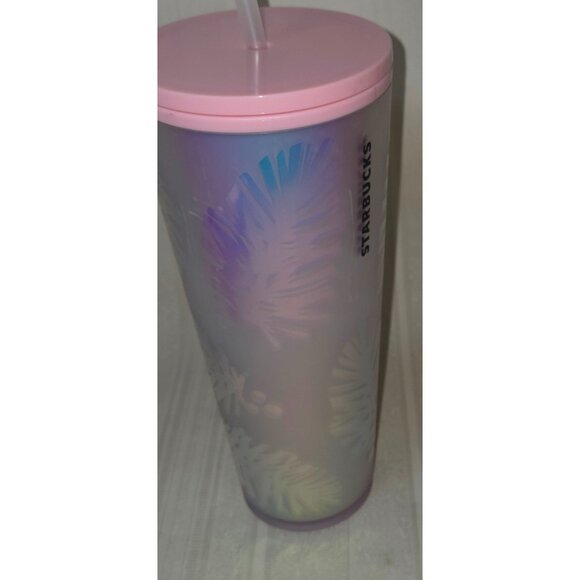 Starbucks Holiday Holographic Tumbler 24oz Pink Iridescent Pine Cone Ltd Edition - Picture 8 of 10